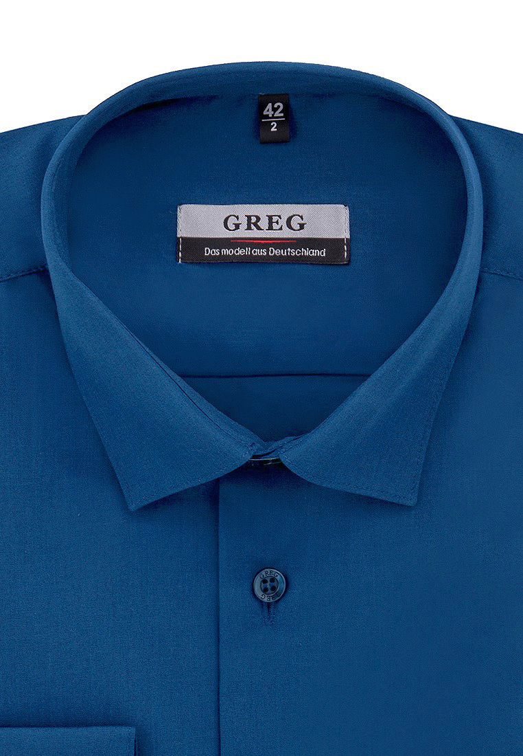 

Рубашка мужская Greg 01-00000229 синяя 44, Синий, 01-00000229