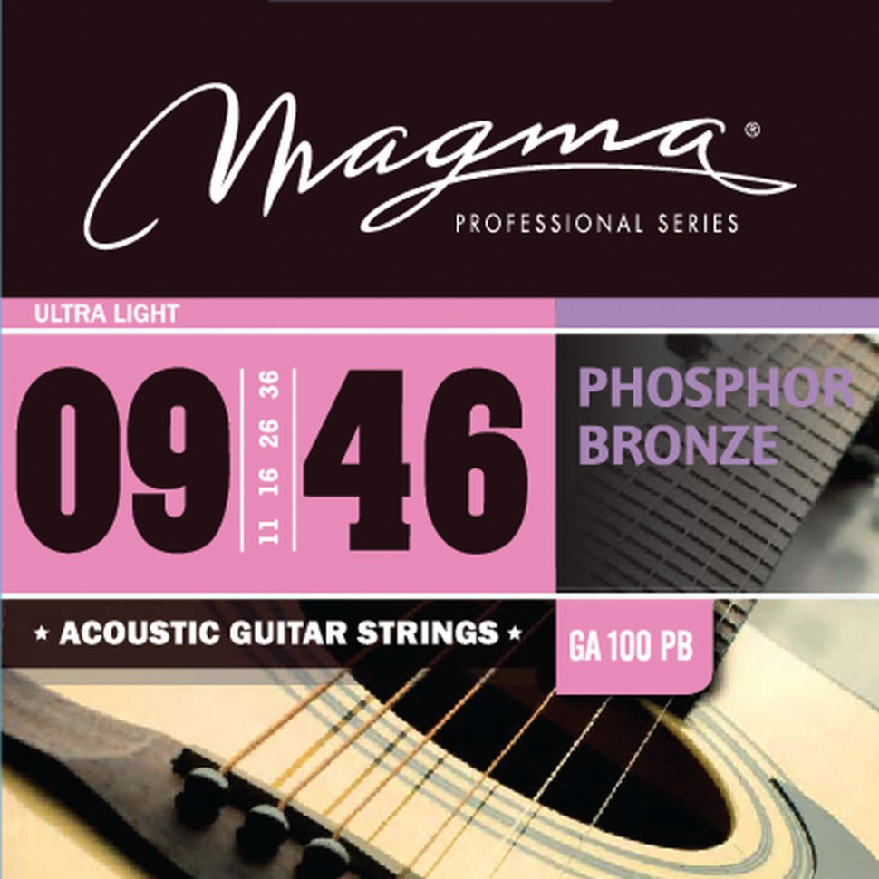 Комплект струн для акустической гитары 9-46 Magma Strings GA100PB 881₽