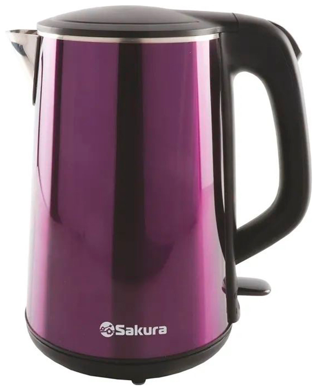 Чайник электрический SAKURA SA-2156MP с двухслойным корпусом 1.8л 1.8 л фиолетовый чайник электрический sakura sa 2168br 1 8 л красный