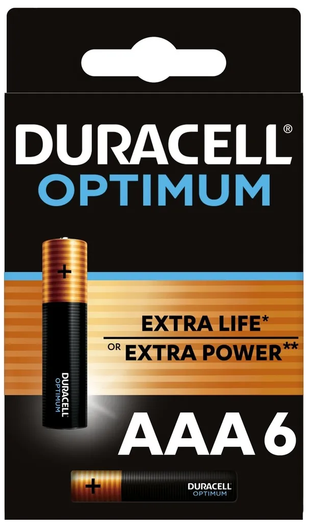 фото Батарейка duracell alkaline optimum aaa 6 шт