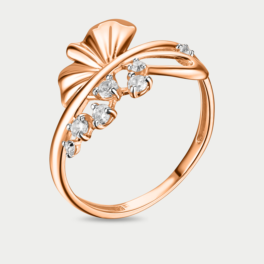 Кольцо из розового золота р. 17 Династия 016721-1102, фианит