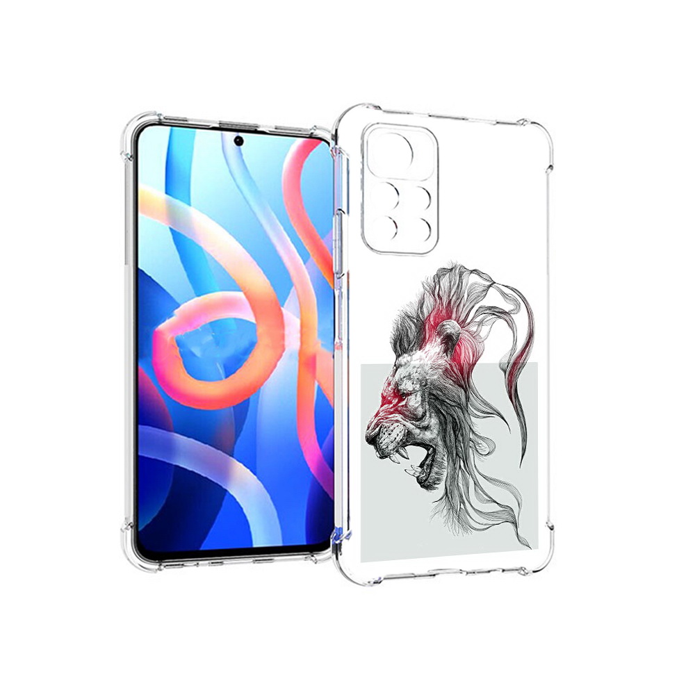 

Чехол MyPads Tocco для Xiaomi Poco M4 Pro 5G разъяренный лев (PT200061.301.576), Прозрачный, Tocco