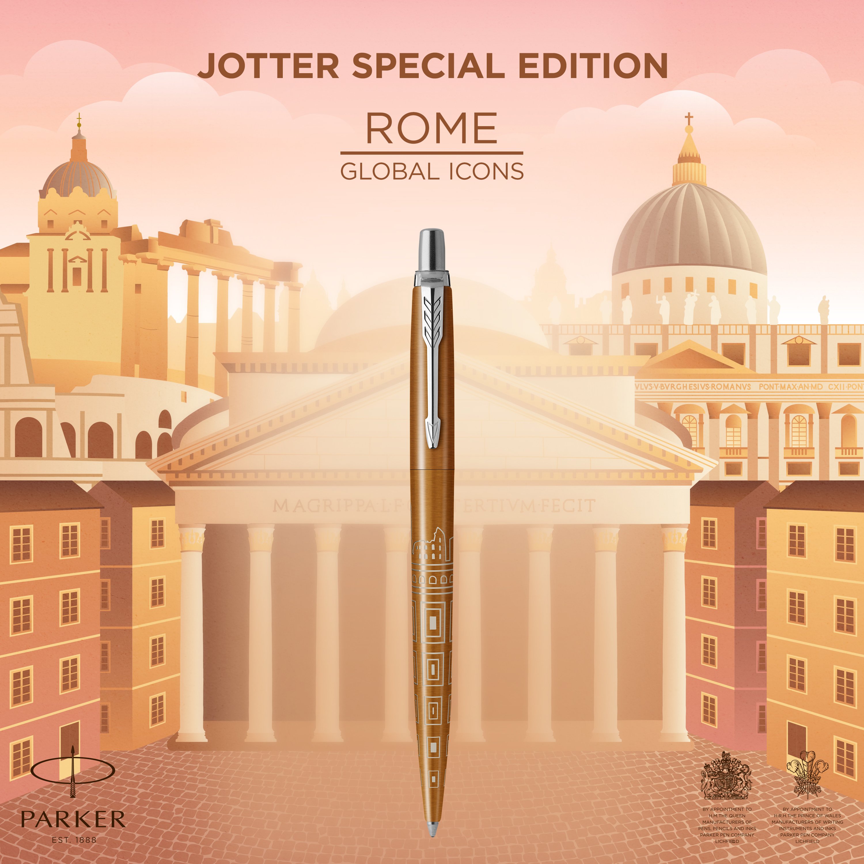 

Ручка шариковая Parker Jotter Rome Bronze CT, Jotter Rome Bronze CT