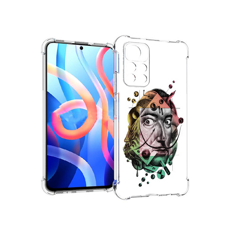 

Чехол MyPads Tocco для Xiaomi Poco M4 Pro 5G разноцветное лицо абстракция, Прозрачный, Tocco