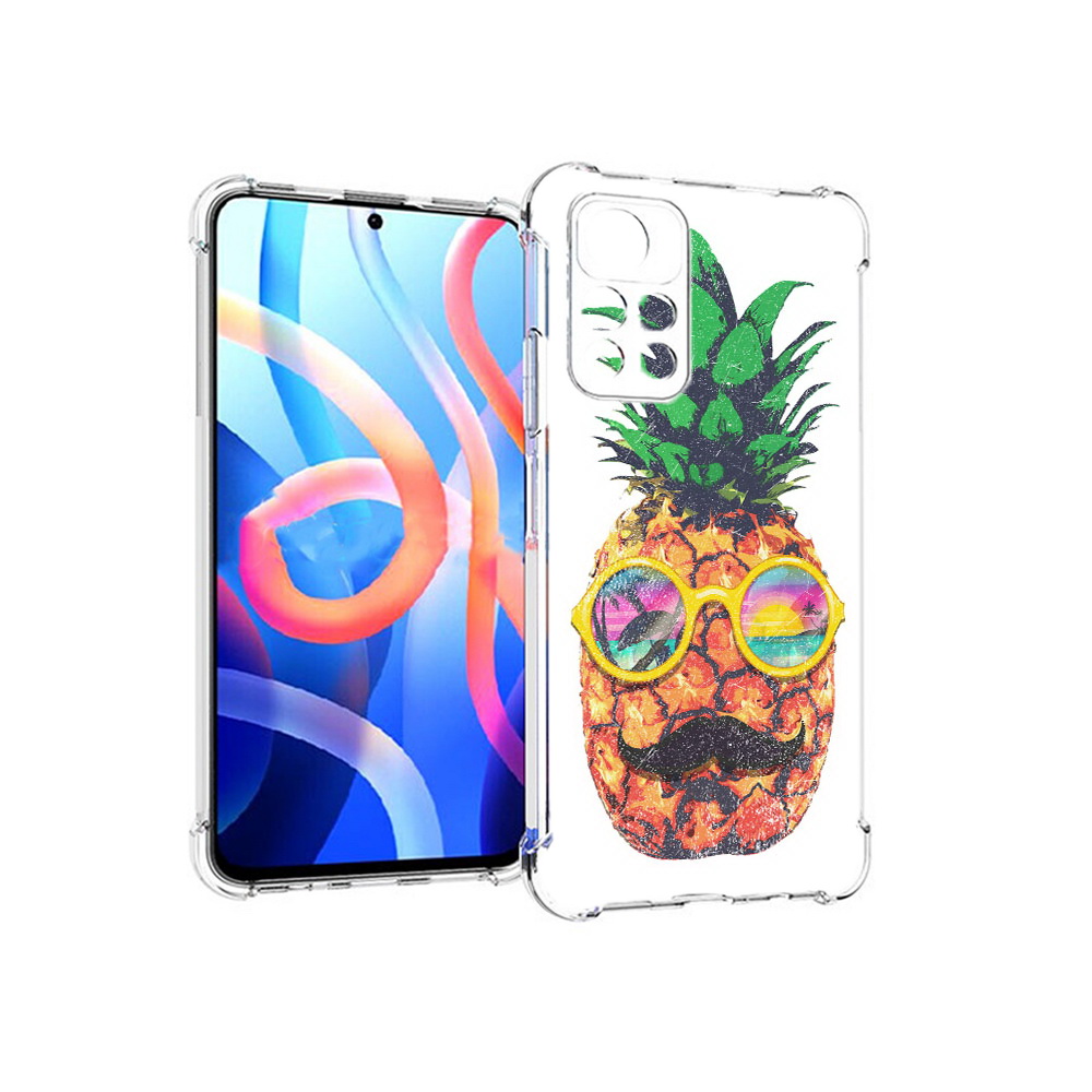 

Чехол MyPads Tocco для Xiaomi Poco M4 Pro 5G прикольный ананас с лицом (PT200061.301.556), Прозрачный, Tocco