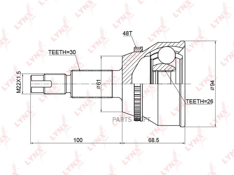 

ШРУС наруж.LEXUS RX330-350 03-08, TOYOTA Harrier 3.5 03-12