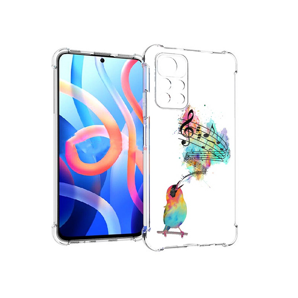 

Чехол MyPads Tocco для Xiaomi Poco M4 Pro 5G певчая птичка (PT200061.301.536), Прозрачный, Tocco