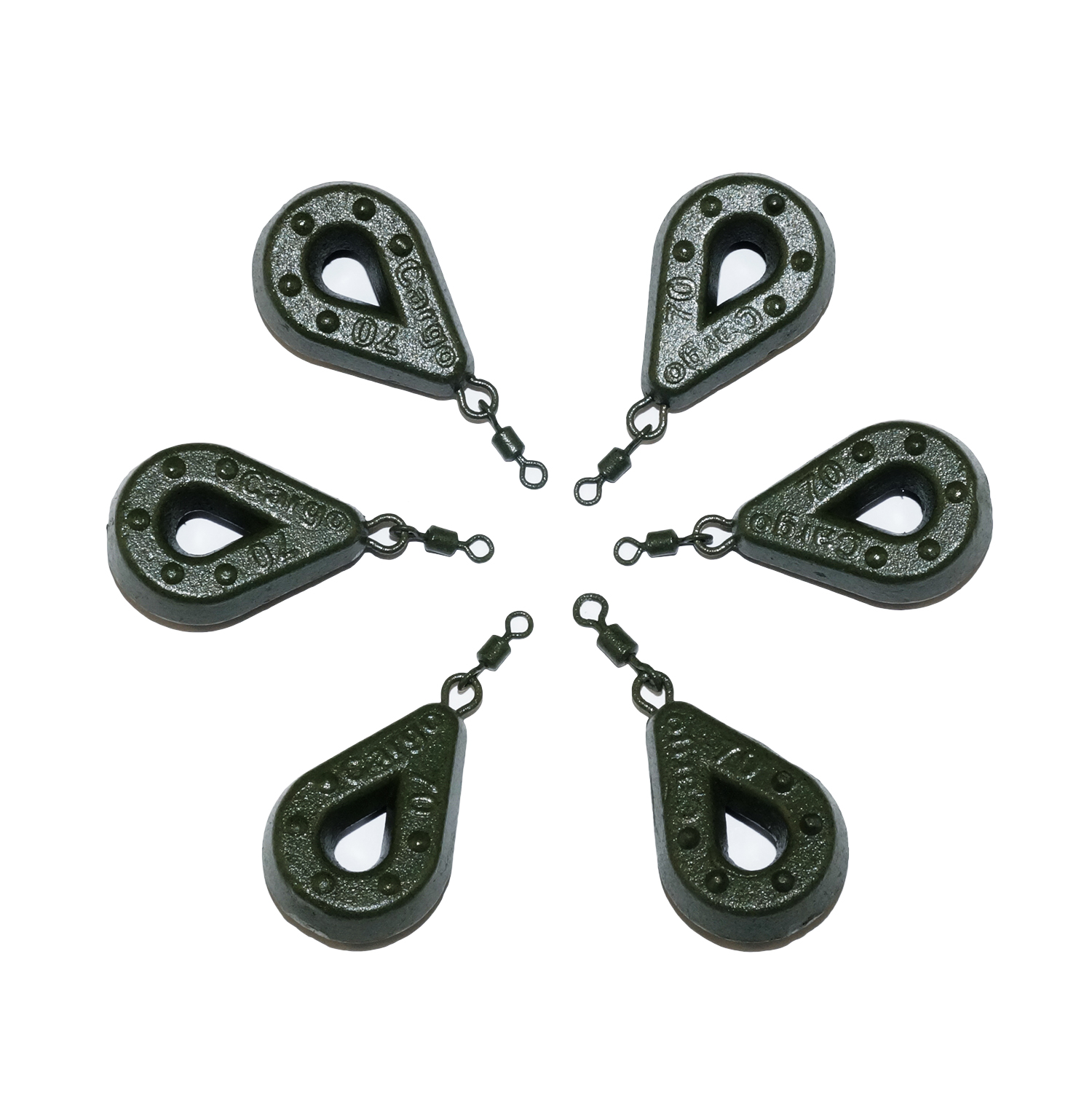 

Грузила Cargo D0788-10 70 гр. 10 шт. капля, свинец, Зеленый
