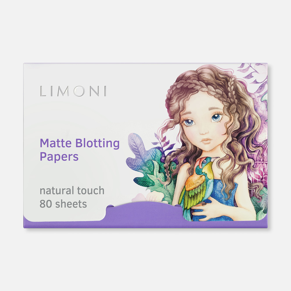 Салфетки матирующие для лица LIMONI Matte Blotting Papers Lilac, 80 шт. матирующие салфетки salizink с салициловой кислотой и экстрактом зеленого чая 50 шт