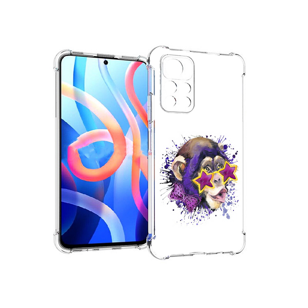 

Чехол MyPads Tocco для Xiaomi Poco M4 Pro 5G обезьяна в очках (PT200061.301.524), Прозрачный, Tocco