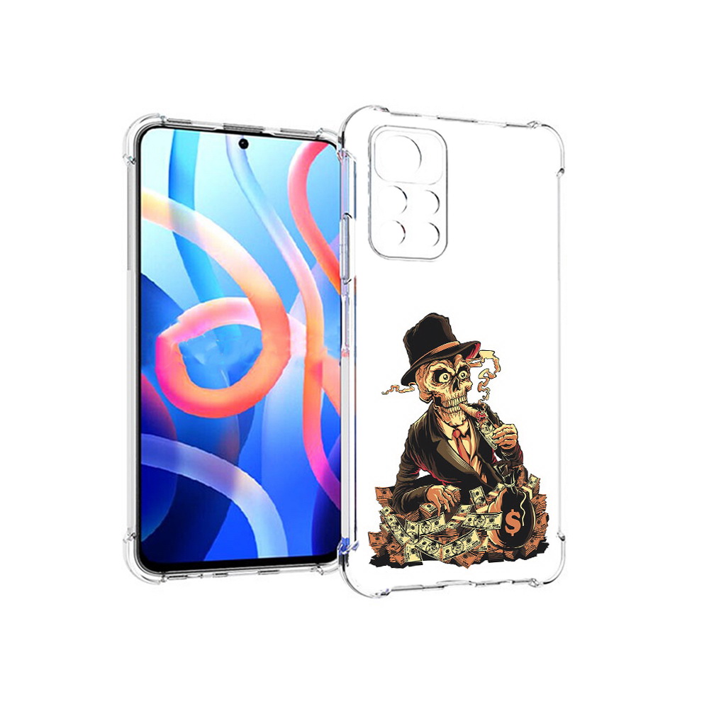 

Чехол MyPads Tocco для Xiaomi Poco M4 Pro 5G нарисованный череп с сигаретой, Прозрачный, Tocco