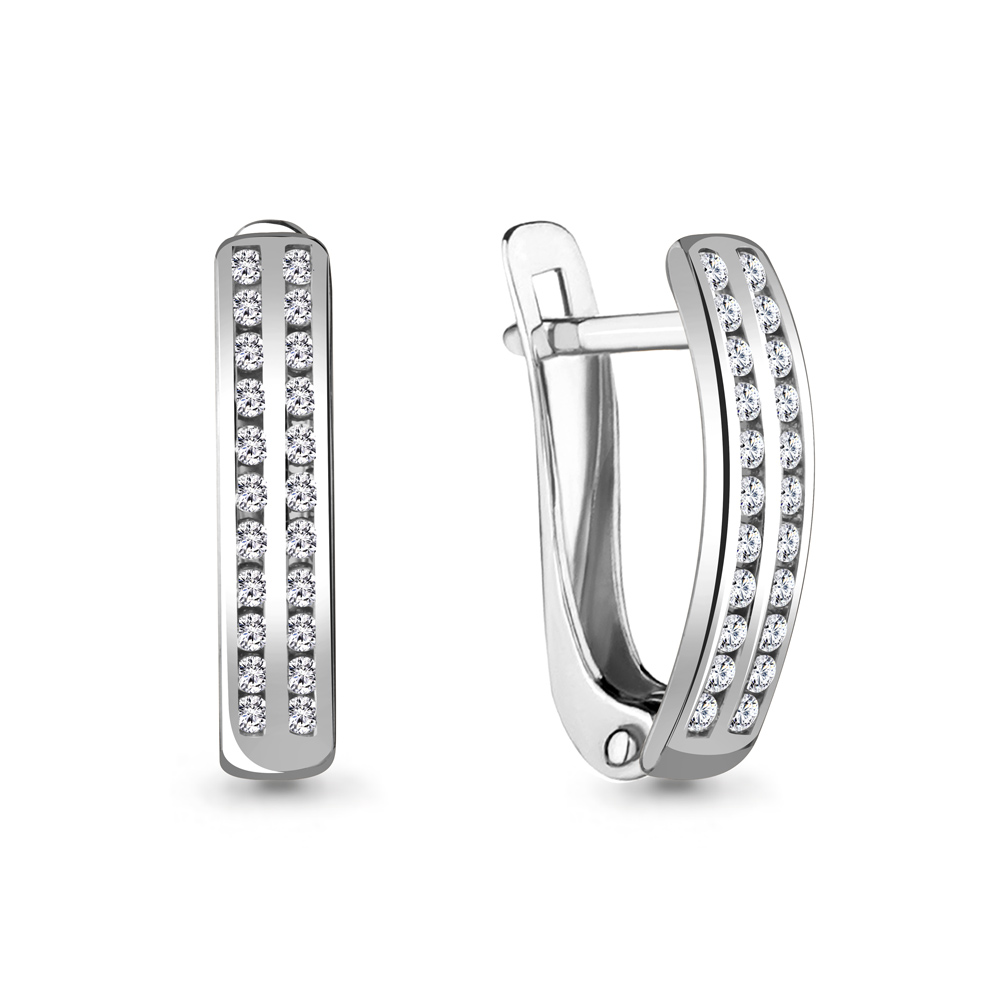 

Серьги из белого золота с бриллиантом Aquamarine 942564, 942564_585_бз