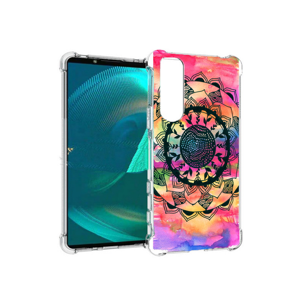 

Чехол MyPads Tocco для Sony Xperia 5 III яркая абстракция круглый цветок, Прозрачный, Tocco