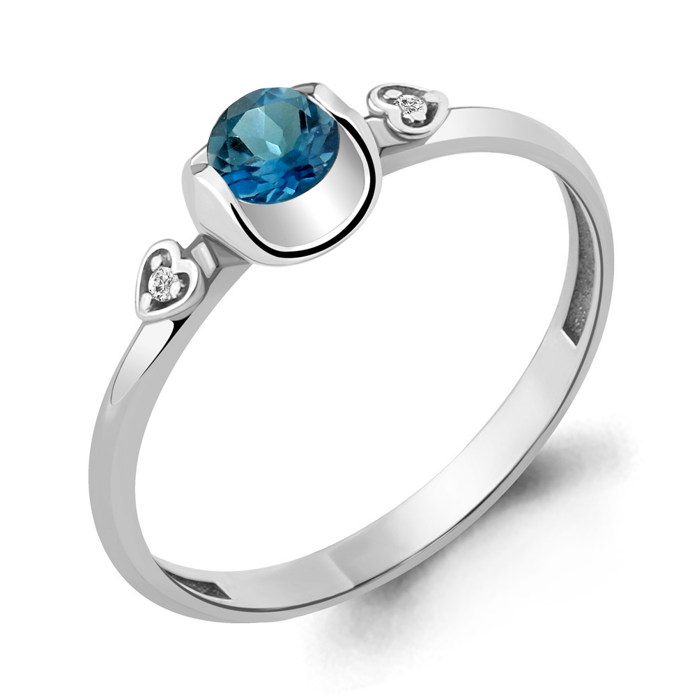 

Кольцо из серебра с топазом/фианитом р., Aquamarine 6912608А, 6912608А_925_р