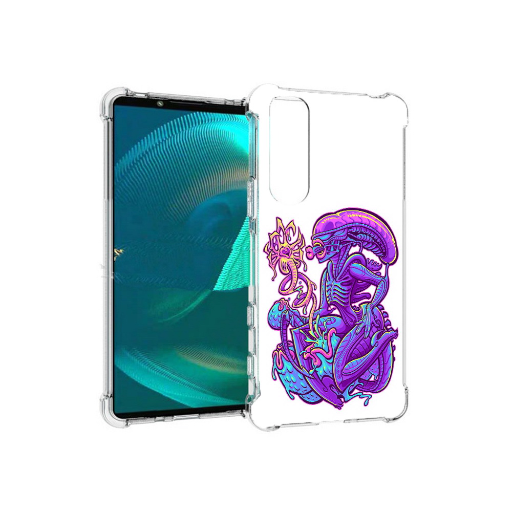 

Чехол MyPads Tocco для Sony Xperia 5 III чужой фиолетовый цвет (PT172137.231.693), Прозрачный, Tocco