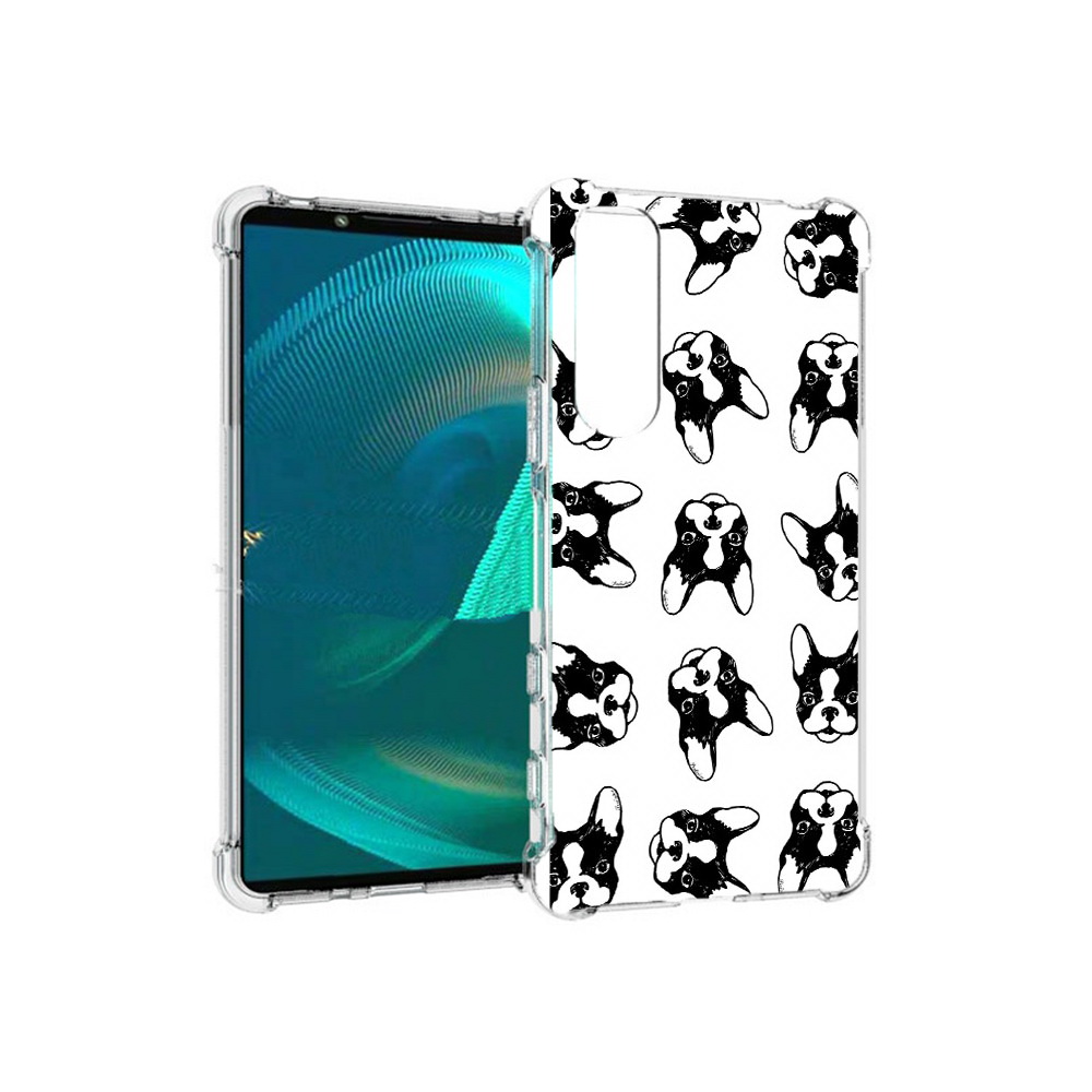 

Чехол MyPads Tocco для Sony Xperia 5 III черно белые собачки (PT172137.231.683), Прозрачный, Tocco