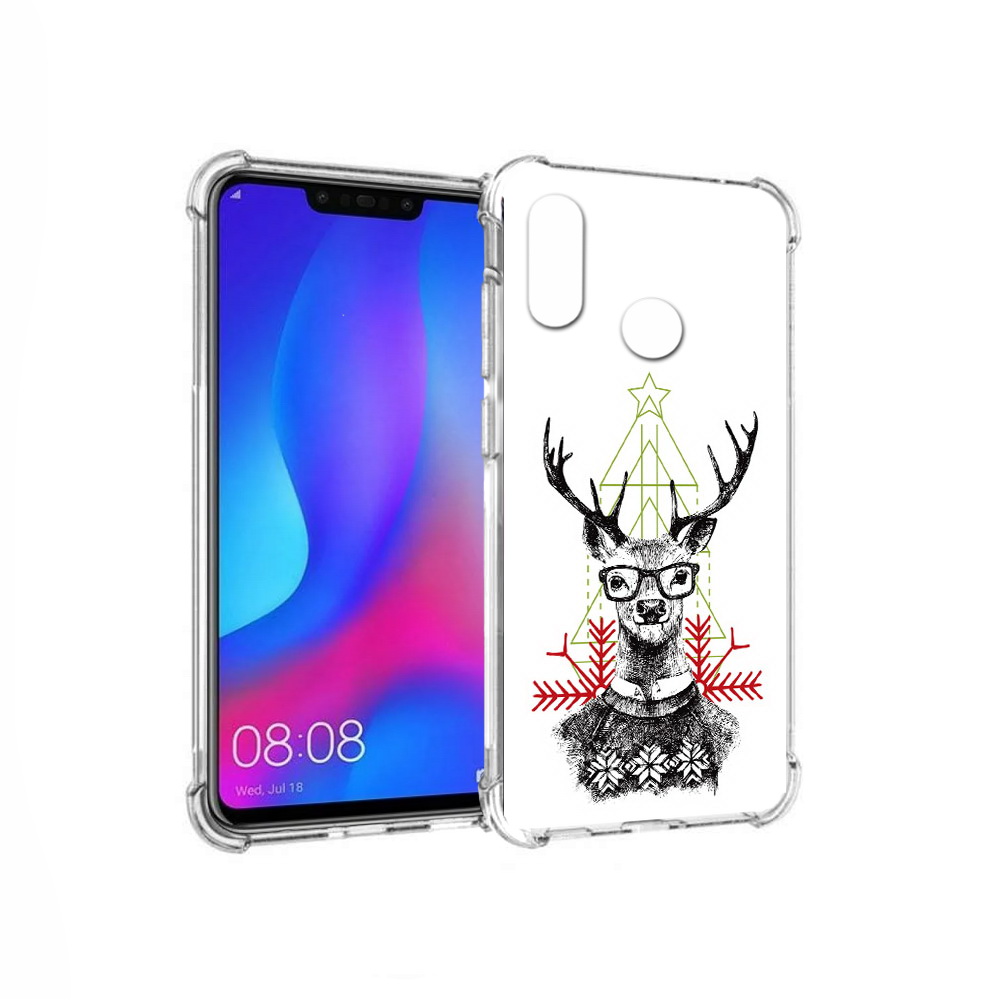 

Чехол MyPads Tocco для Huawei Nova 3 умный олень (PT115710.27.652), Прозрачный, Tocco