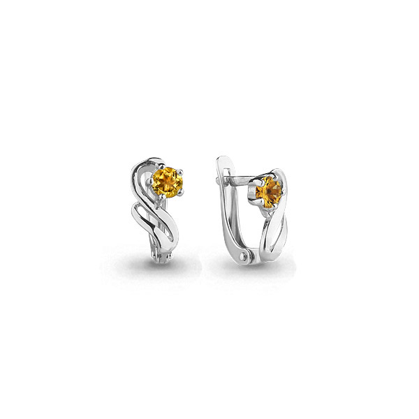 

Серьги из серебра с цитрином Aquamarine 4476406, 4476406_925_р
