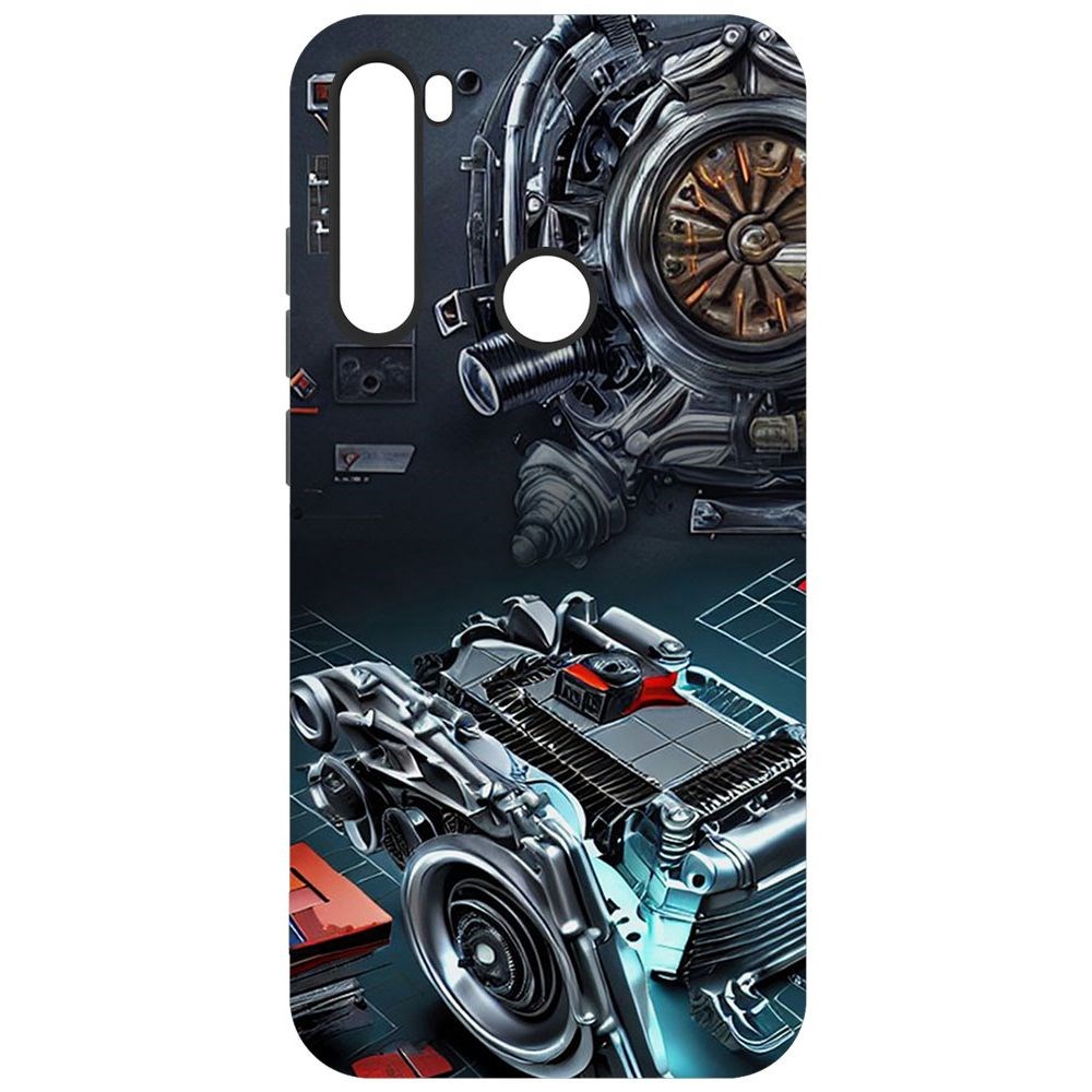 Чехол-накладка Софт Моторы для Xiaomi Redmi Note 8/Note 8 (2021)