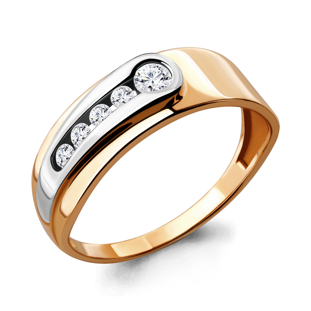 

Кольцо из красного золота с фианитом р., Aquamarine 68333А, 68333А_585_кз
