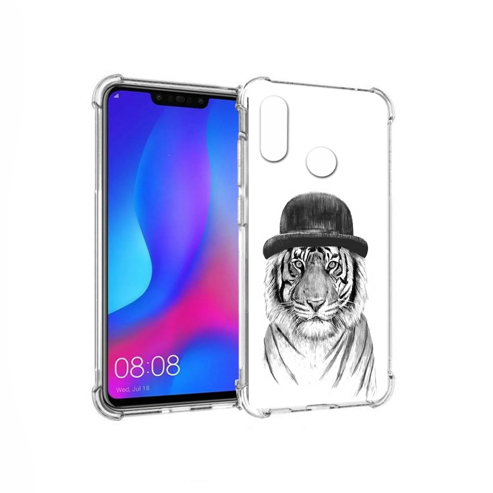 

Чехол MyPads Tocco для Huawei Nova 3 тигр британец (PT115710.27.641), Прозрачный, Tocco