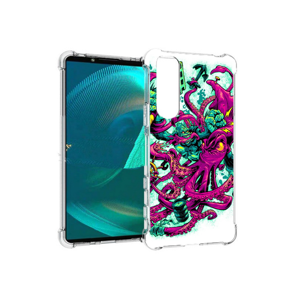 

Чехол MyPads Tocco для Sony Xperia 5 III фиолетовый кракен (PT172137.231.657), Прозрачный, Tocco