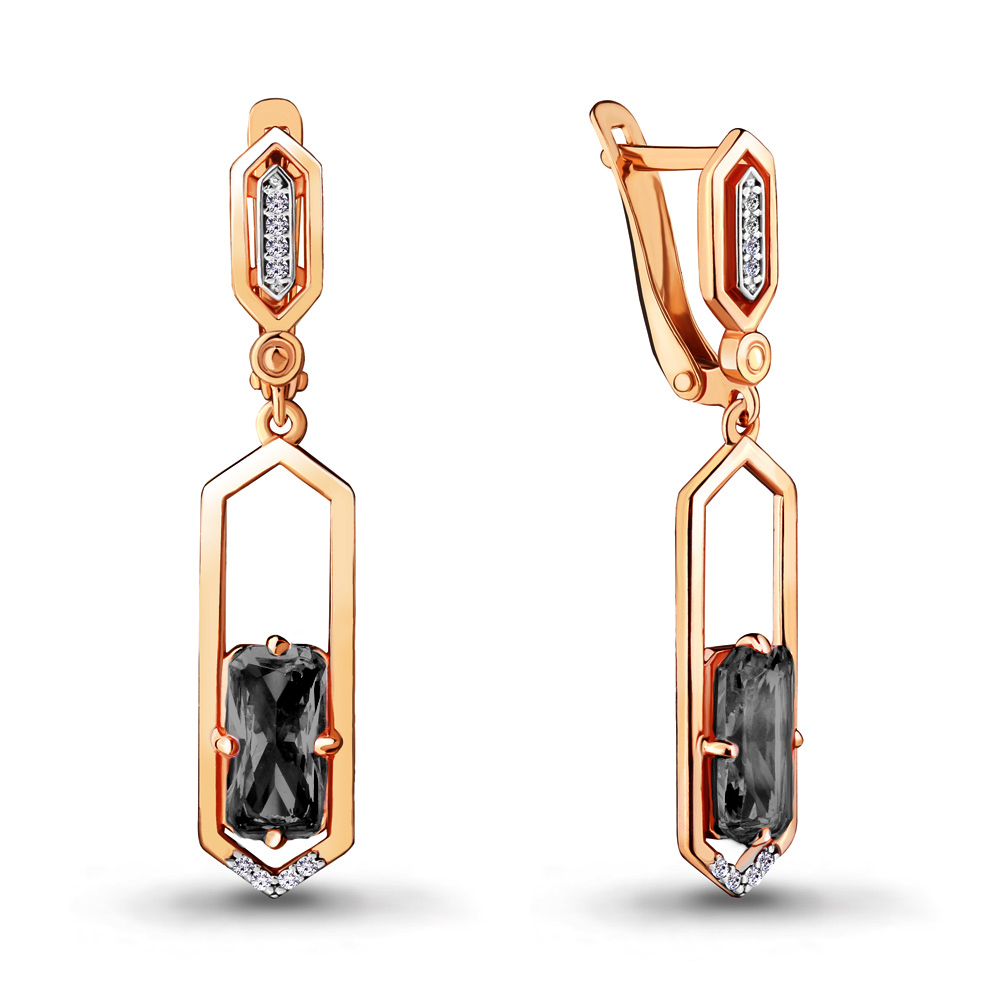 

Серьги подвески из серебра с нанокристаллом/фианитом Aquamarine 4716483А, 4716483А_925_з