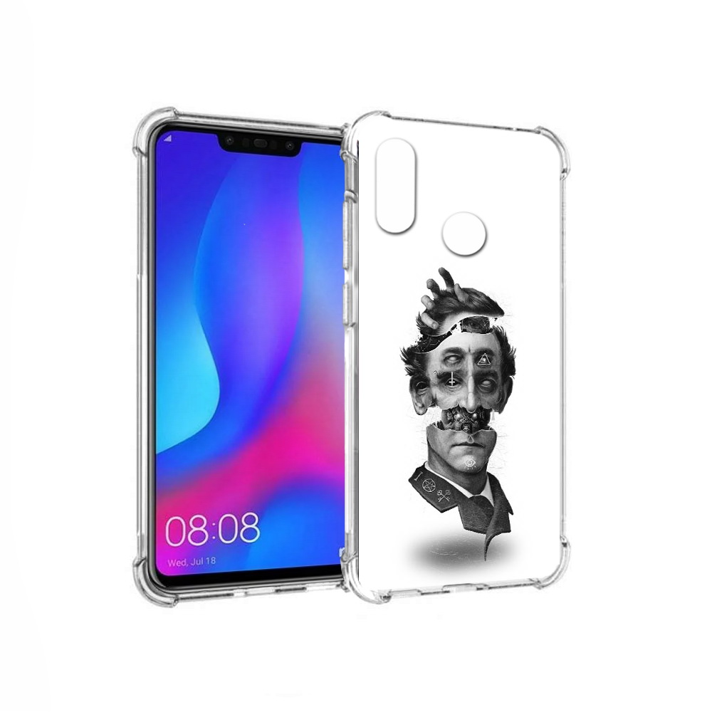 

Чехол MyPads Tocco для Huawei Nova 3 страшное лицо абстракция (PT115710.27.628), Прозрачный, Tocco