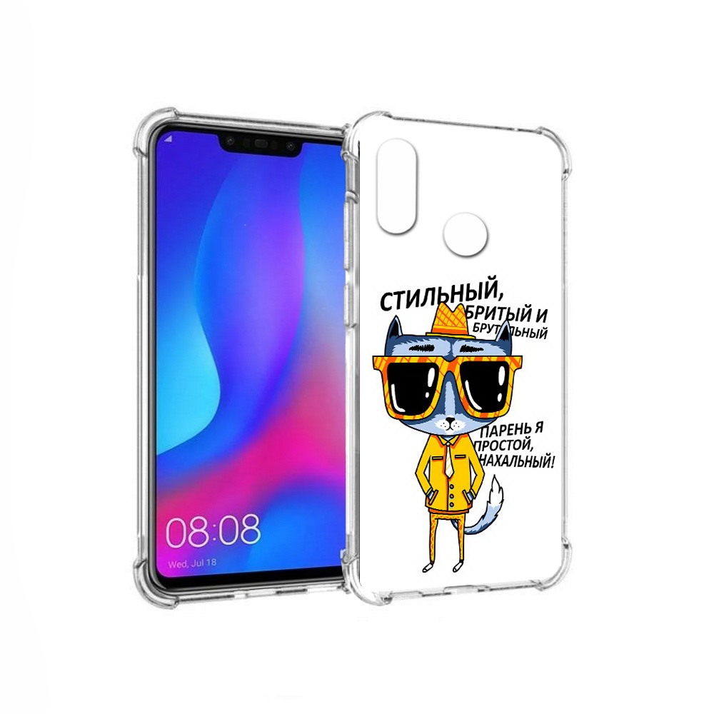 

Чехол MyPads Tocco для Huawei Nova 3 стильный кот (PT115710.27.625), Прозрачный, Tocco