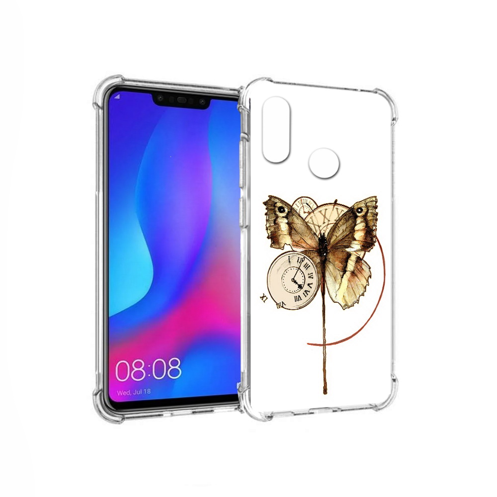 

Чехол MyPads Tocco для Huawei Nova 3 старинные часы с бабочкой (PT115710.27.622), Прозрачный, Tocco