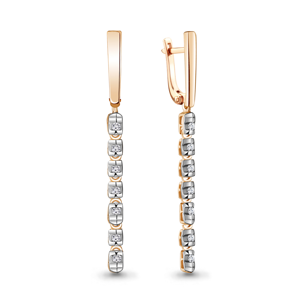 

Серьги подвески из красного золота с бриллиантом Aquamarine 941885к, 941885к_585_кз