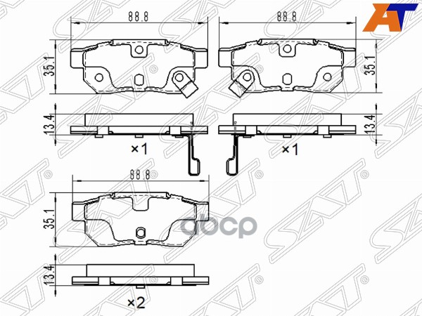 

Колодки Тормозные Зад Honda Fit Gk 1,3 13- Sat арт. ST43022TF0G01