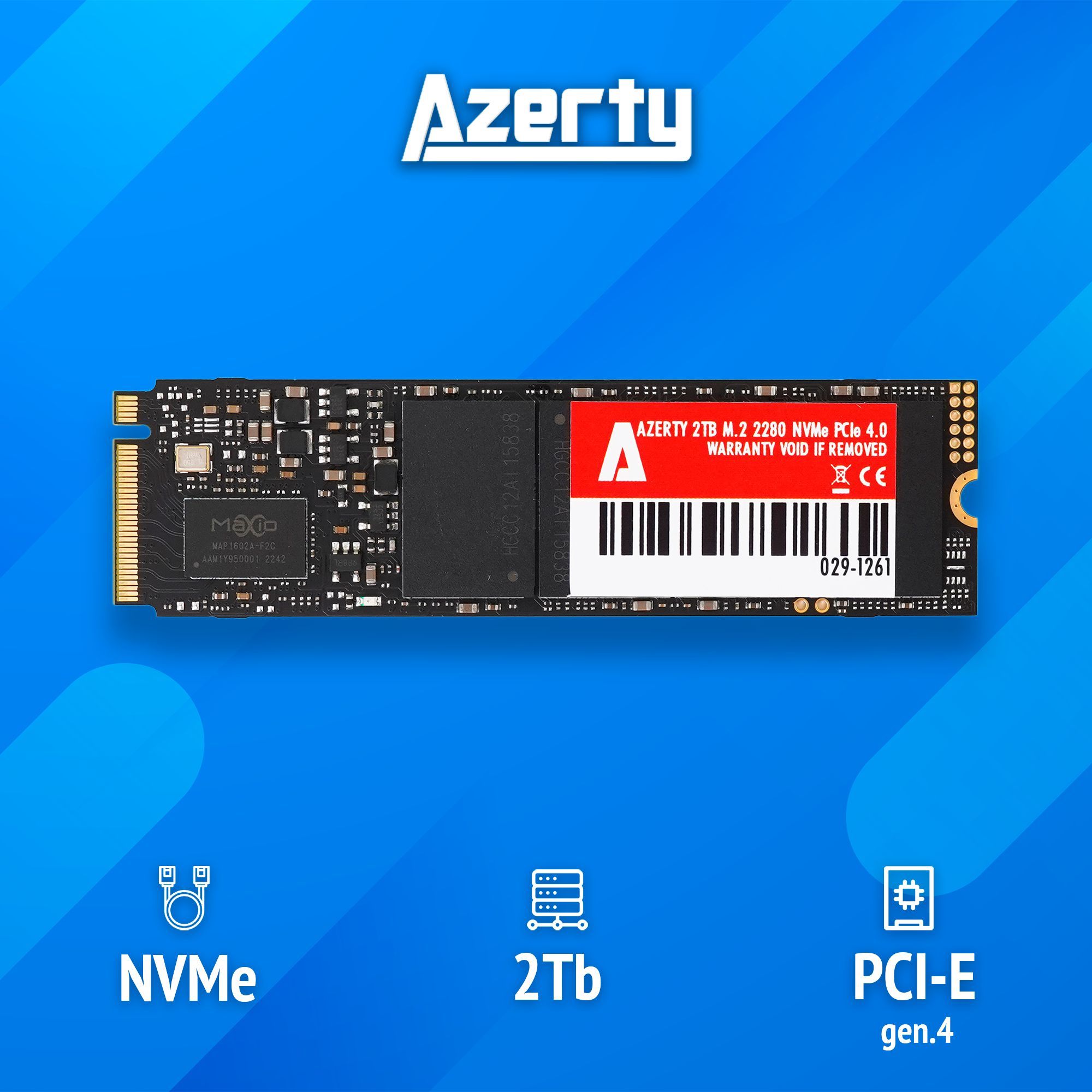 SSD накопитель Azerty Azerty M.2 2280 NVMe NV950 2TB M.2 2280 2 ТБ (029-1261)