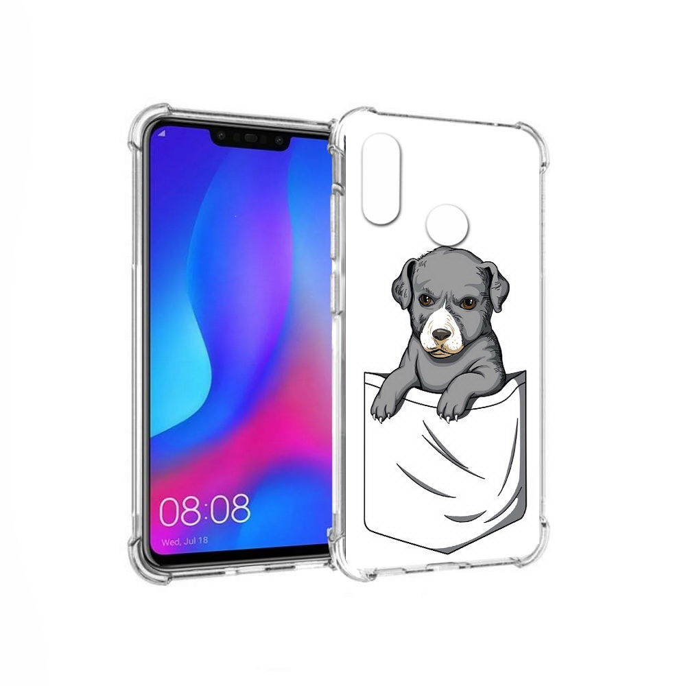 

Чехол MyPads Tocco для Huawei Nova 3 собачка в кармане (PT115710.27.611), Прозрачный, Tocco