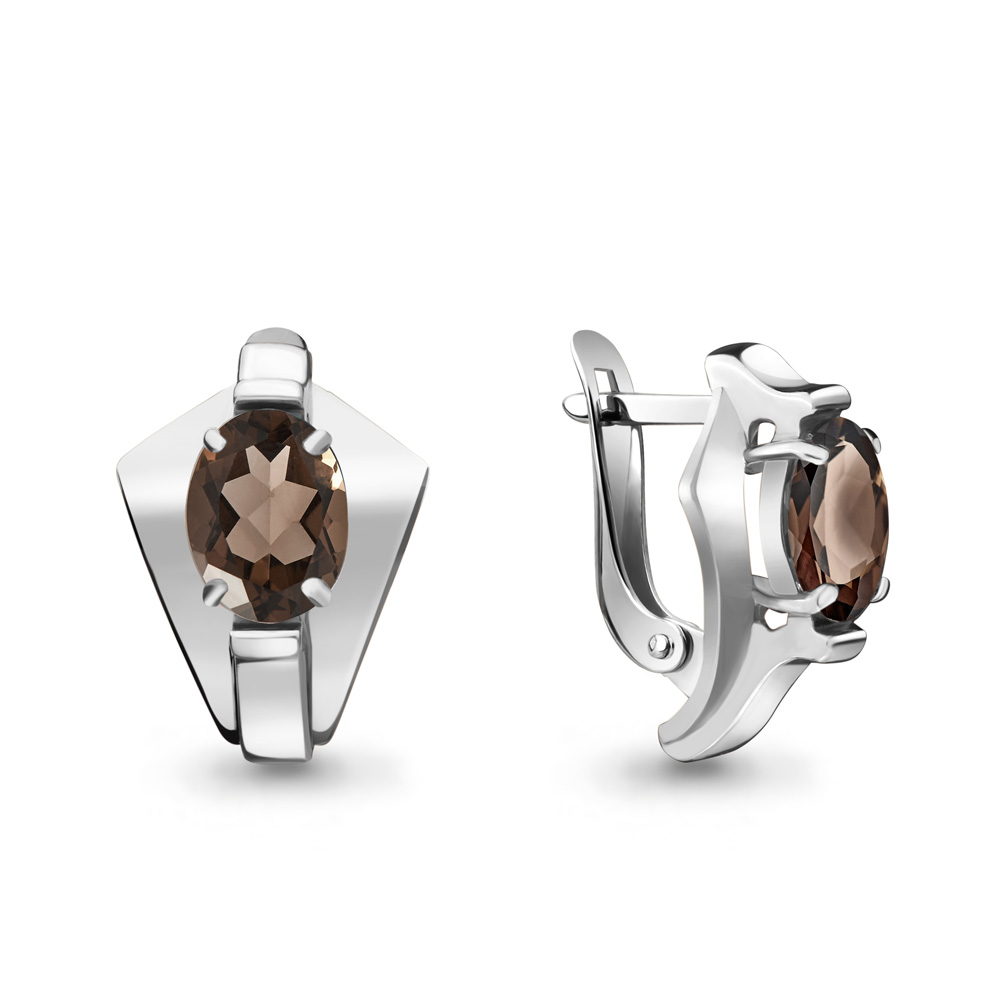 

Серьги из серебра с кварцем Aquamarine 4492801, 4492801_925_р