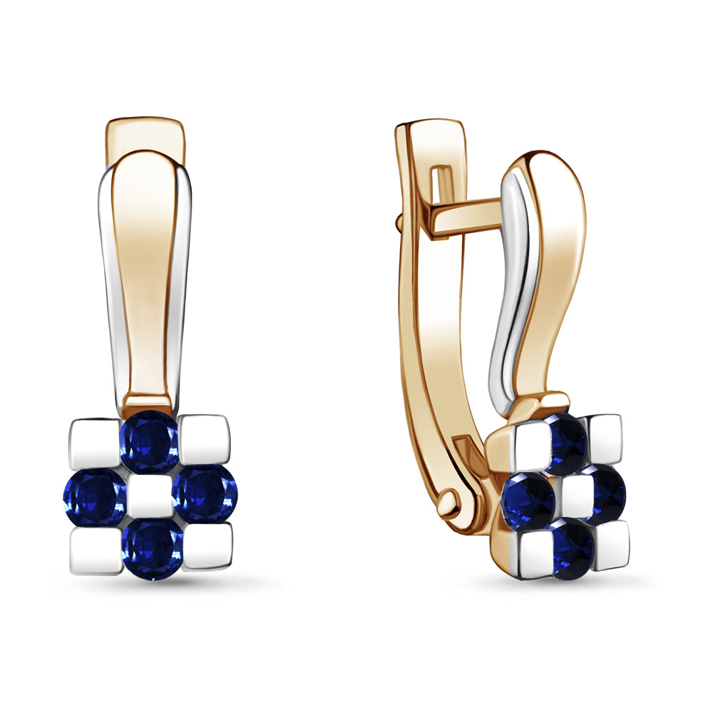

Серьги из красного золота с сапфиром Aquamarine 942654к, 942654к_585_кз