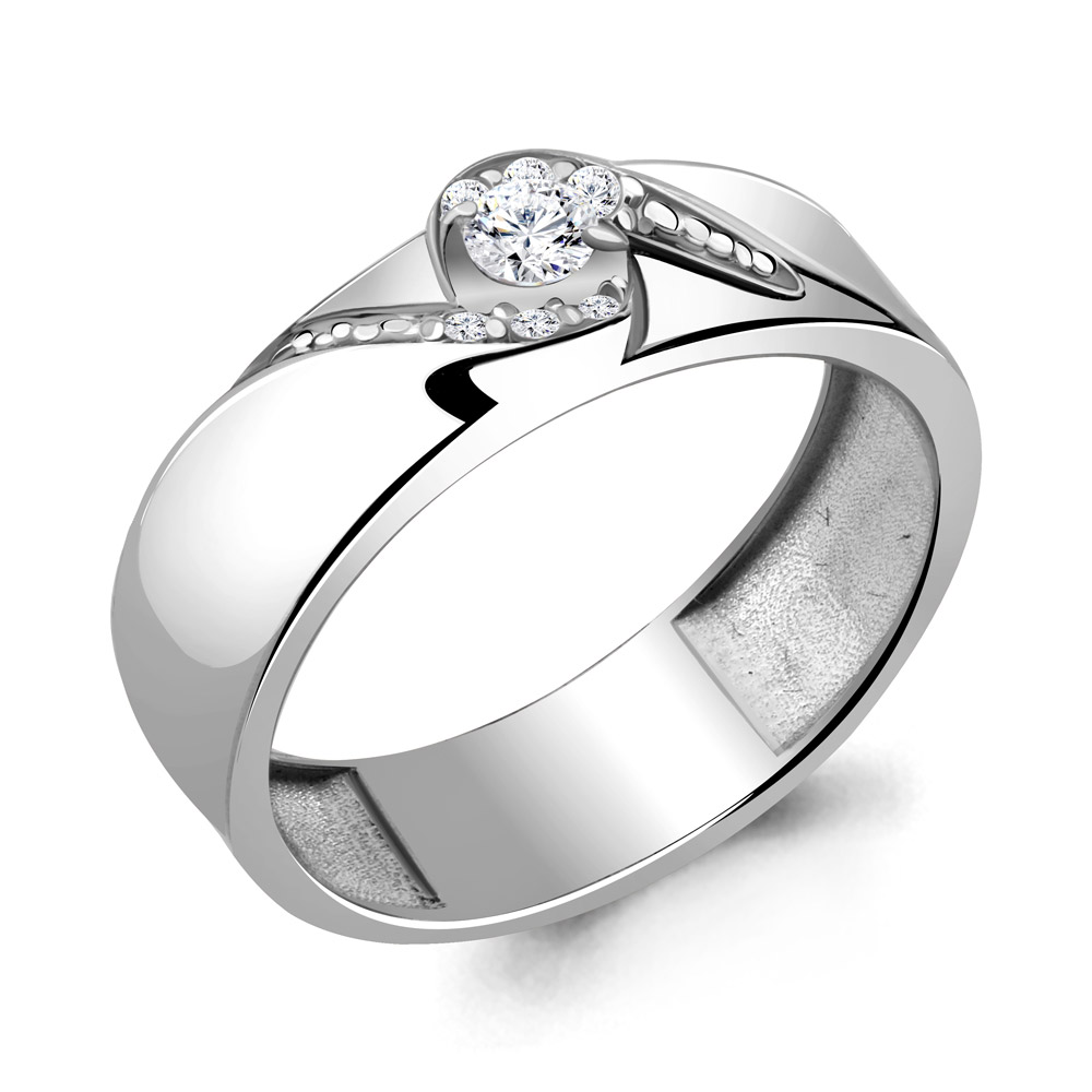 

Кольцо из серебра с фианитом р.19 Aquamarine 68666А, 68666А_925_р