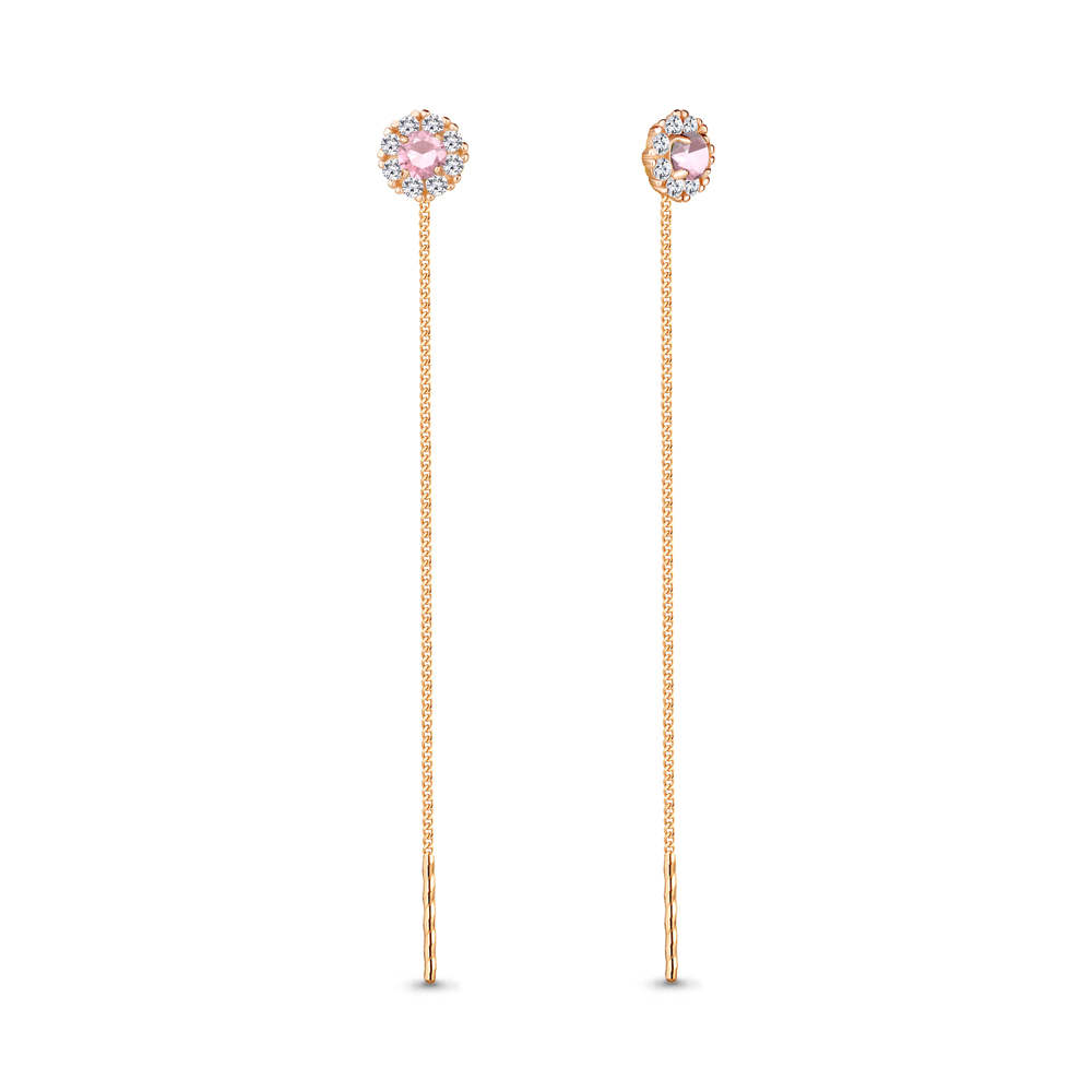 

Серьги-пусеты из серебра с фианитом Aquamarine 41024В, 41024В_925_з