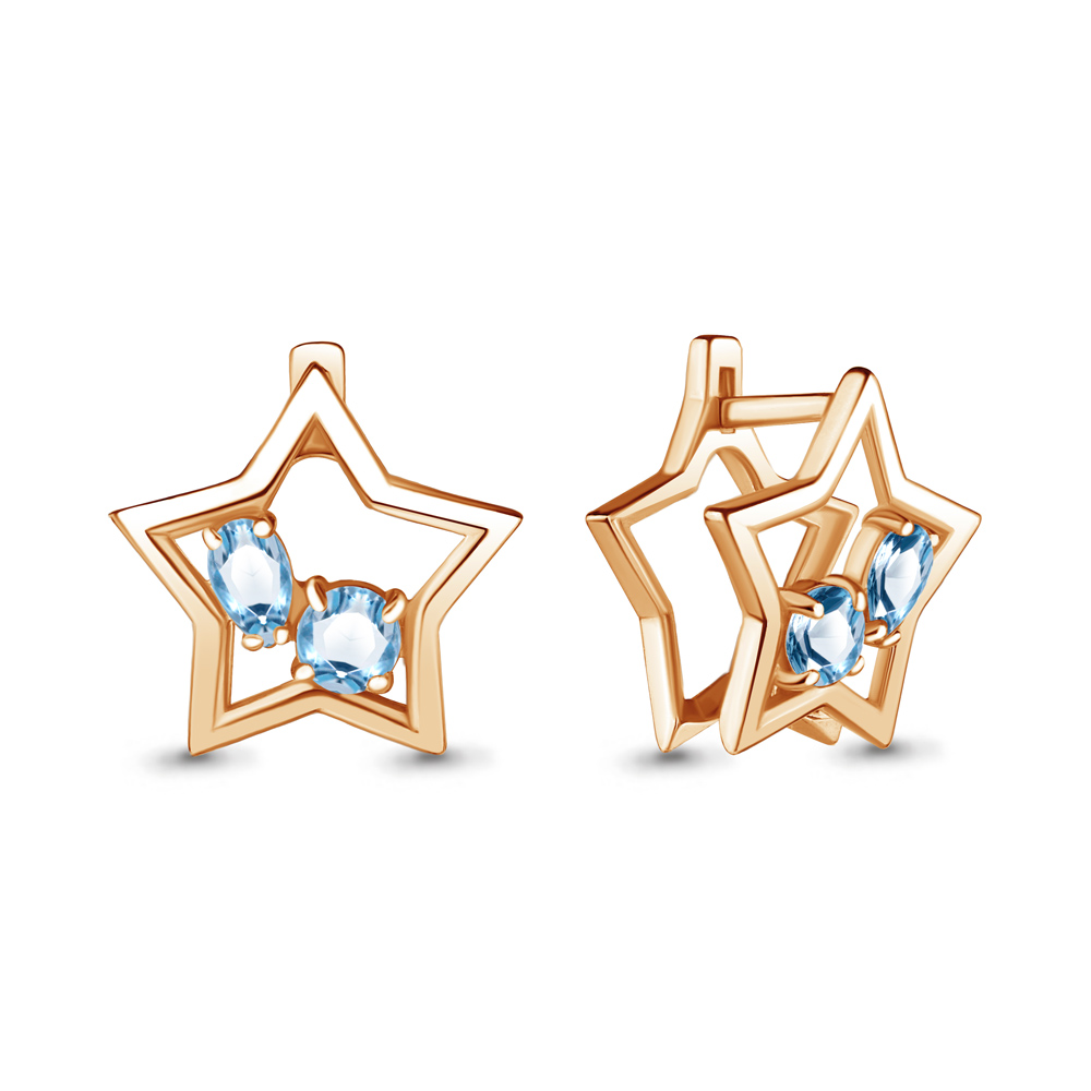 

Серьги из серебра с топазом Aquamarine 4733305, 4733305_925_з