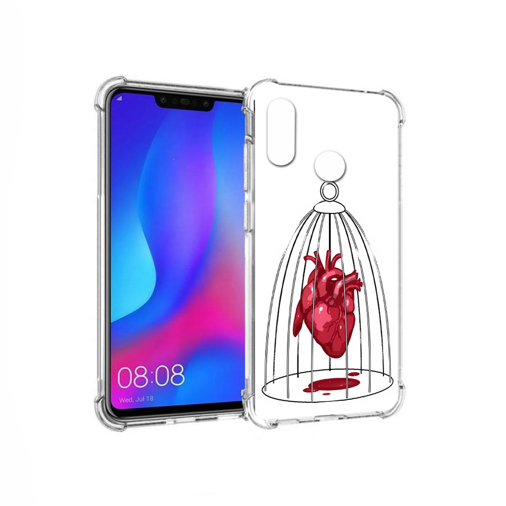 

Чехол MyPads Tocco для Huawei Nova 3 сердце в клетке (PT115710.27.597), Прозрачный, Tocco