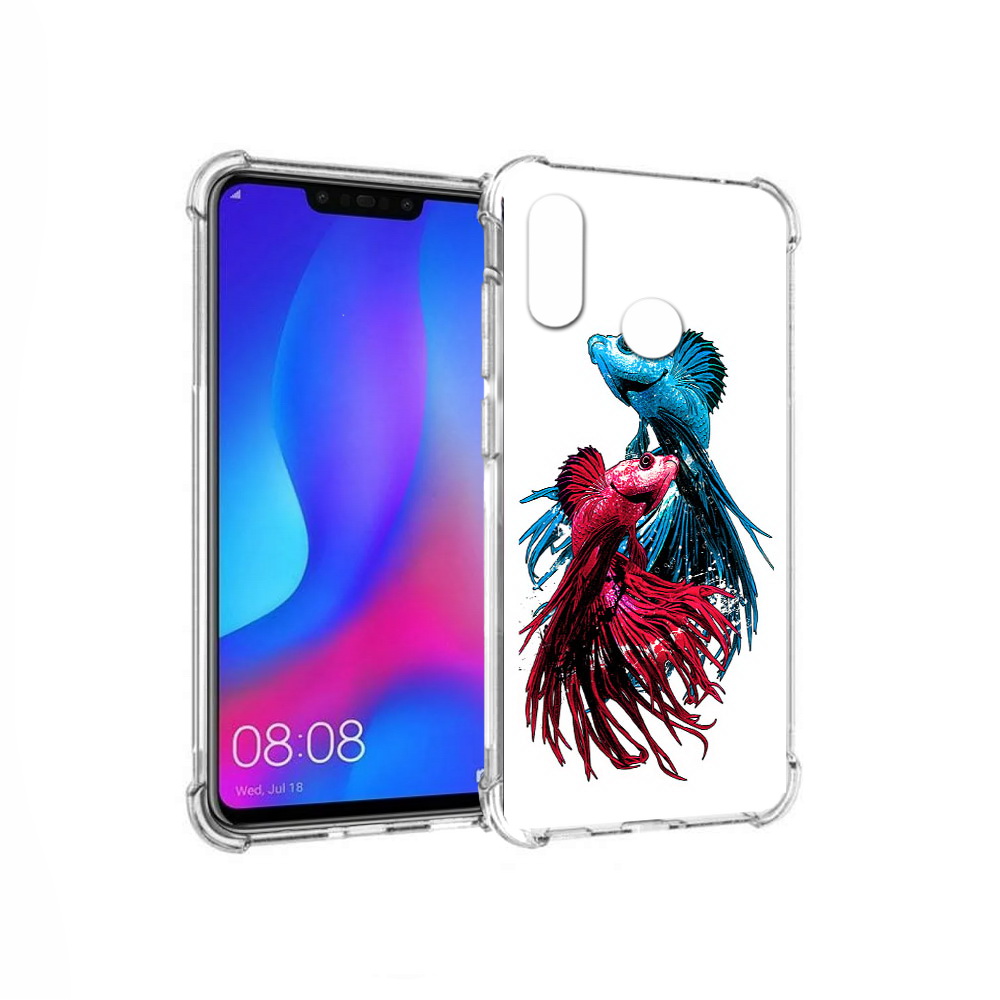 

Чехол MyPads Tocco для Huawei Nova 3 рыбы петушки (PT115710.27.592), Прозрачный, Tocco