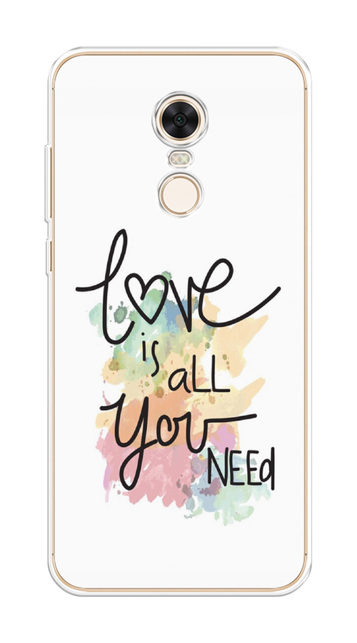 

Чехол на Xiaomi Redmi 5 Plus "Love is all you need", Белый;черный;зеленый, 33150-1