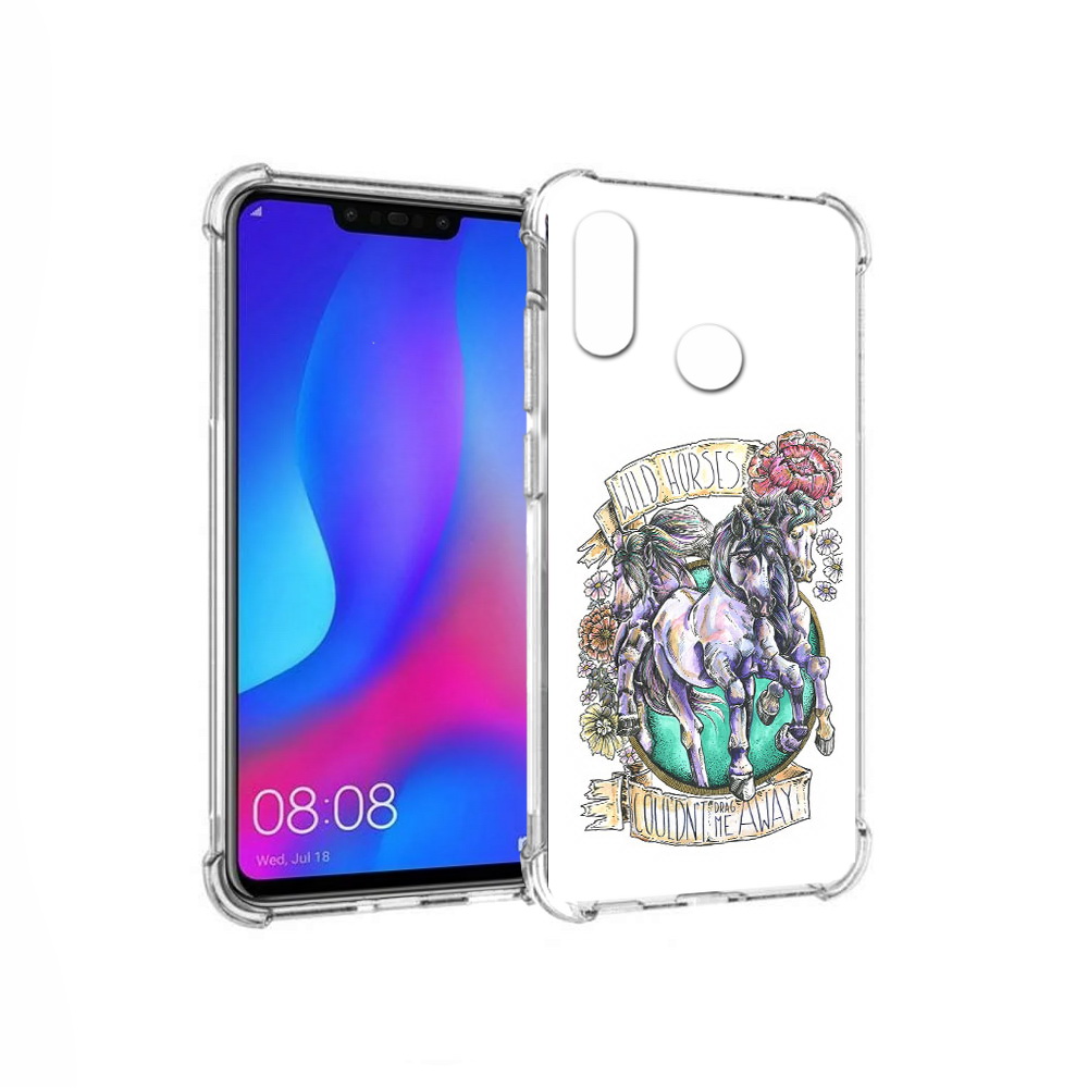 

Чехол MyPads Tocco для Huawei Nova 3 рисунок коней в цветах (PT115710.27.582), Прозрачный, Tocco