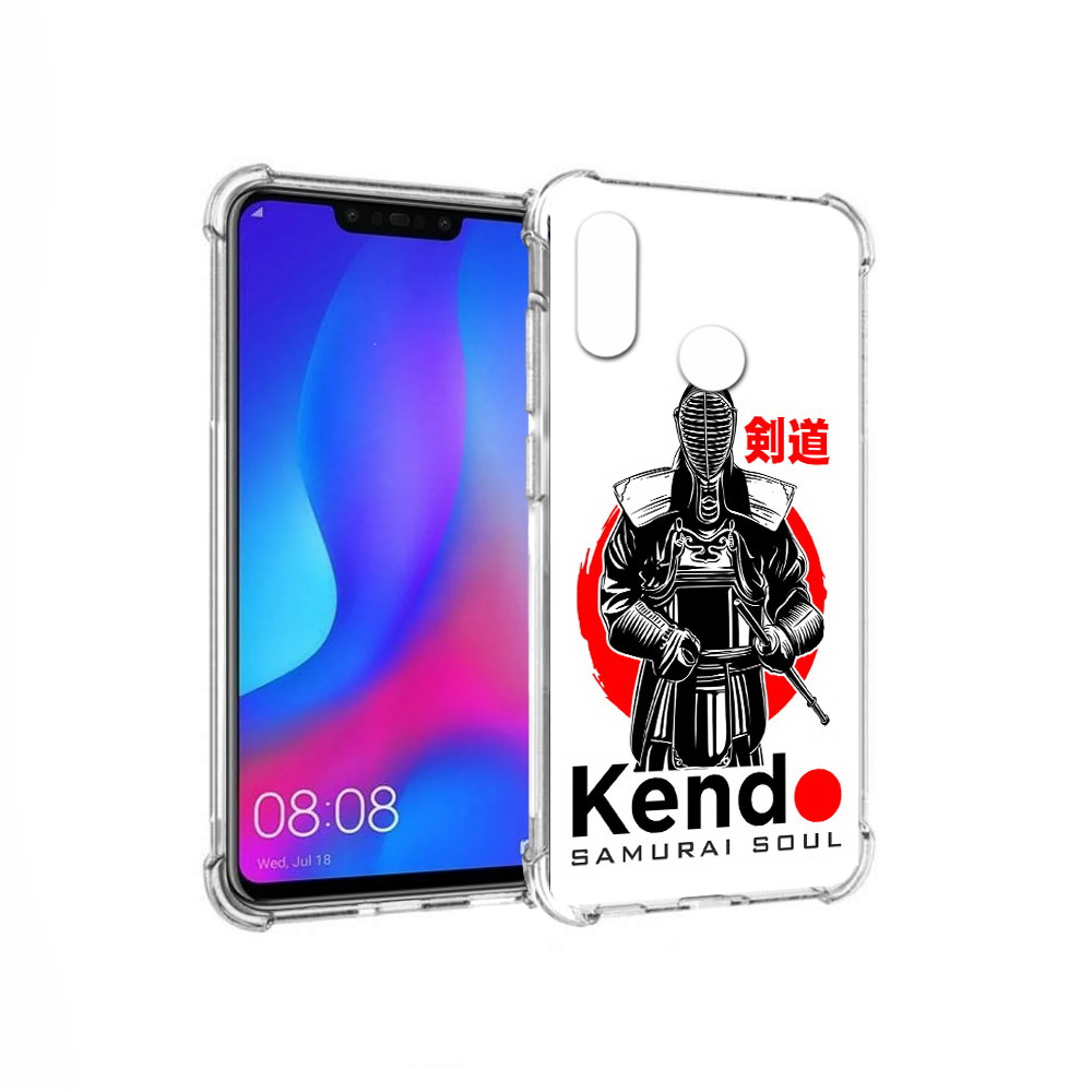 

Чехол MyPads Tocco для Huawei Nova 3 рисованый самурай (PT115710.27.581), Прозрачный, Tocco