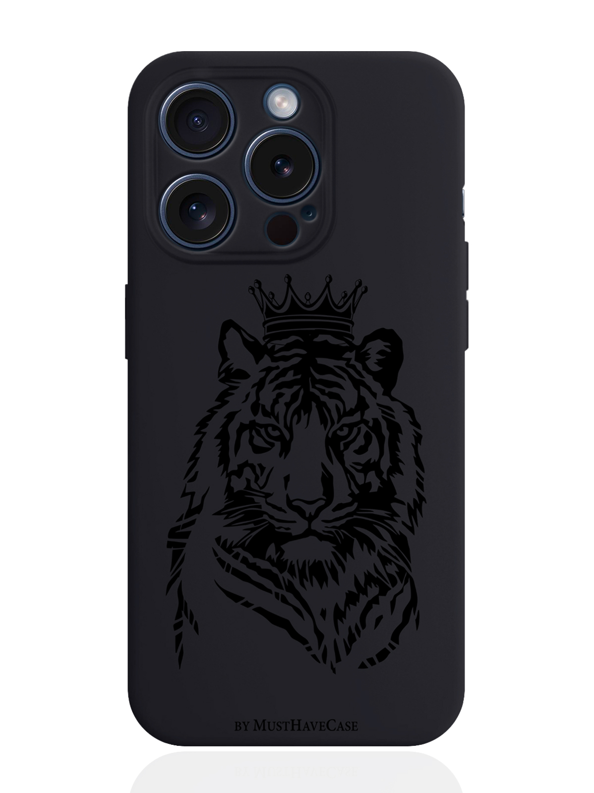 

Чехол для смартфона iPhone 15 Pro Тигр с Короной силиконовый черный