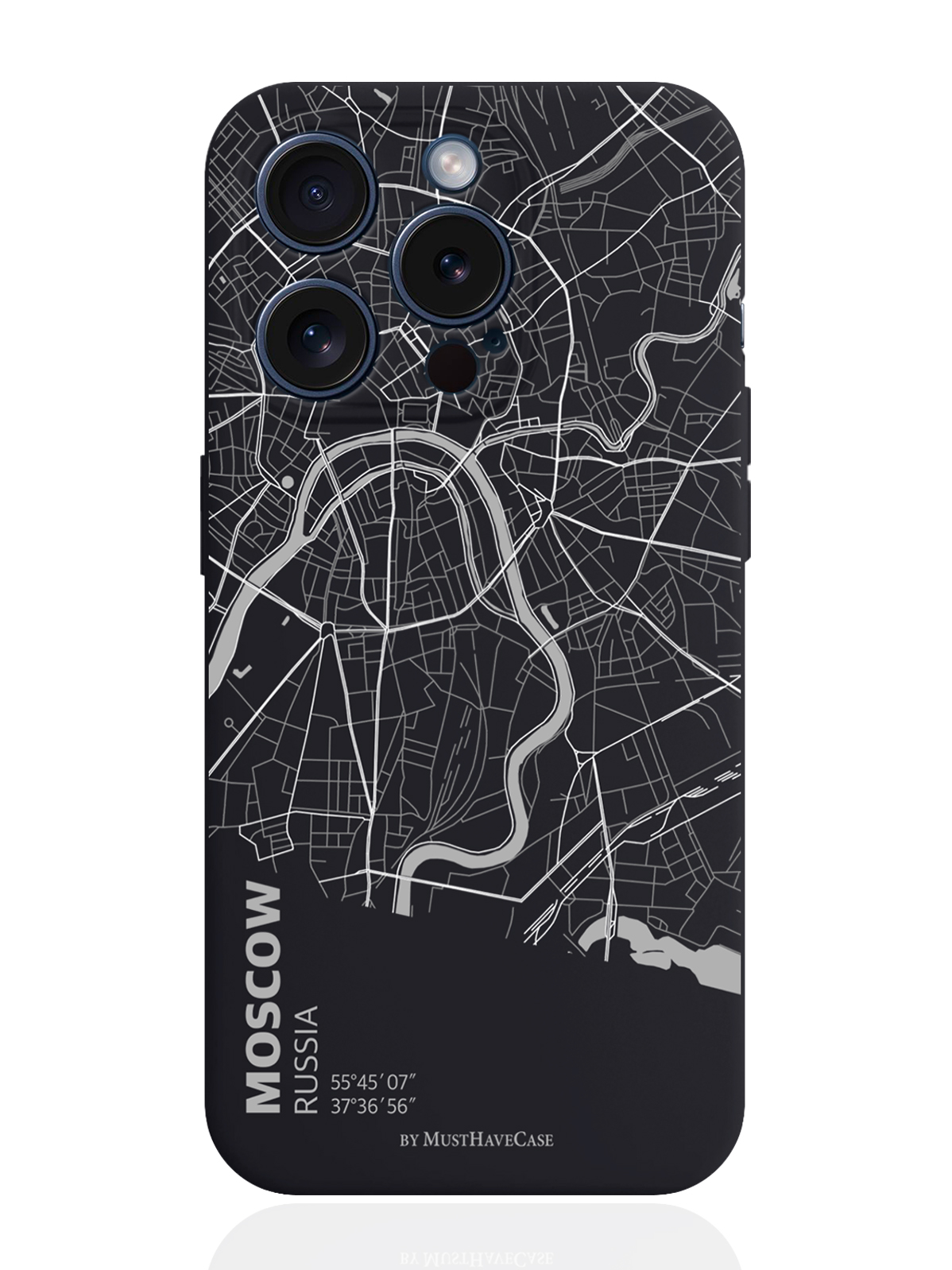 

Чехол для смартфона iPhone 15 Pro Карта Москвы силиконовый черный, Серый;черный