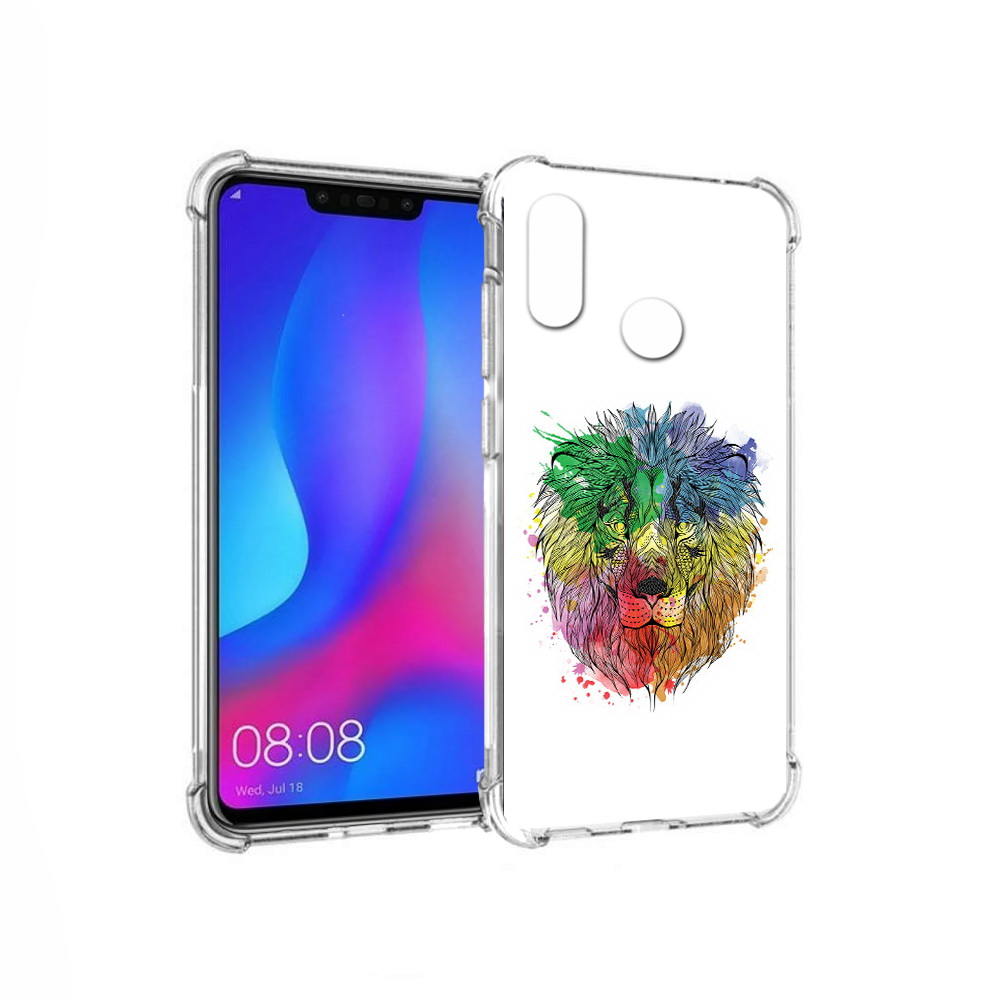 

Чехол MyPads Tocco для Huawei Nova 3 разноцветный гордый лев (PT115710.27.573), Прозрачный, Tocco