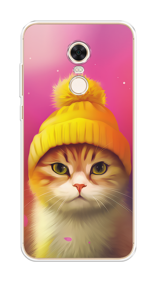

Чехол на Xiaomi Redmi 5 Plus "Котик в шапочке", Розовый;желтый;бежевый, 33150-1
