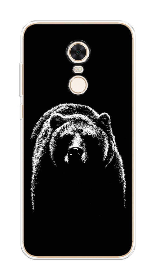 

Чехол на Xiaomi Redmi 5 Plus "Медведь в ночи", Белый;черный, 33150-1