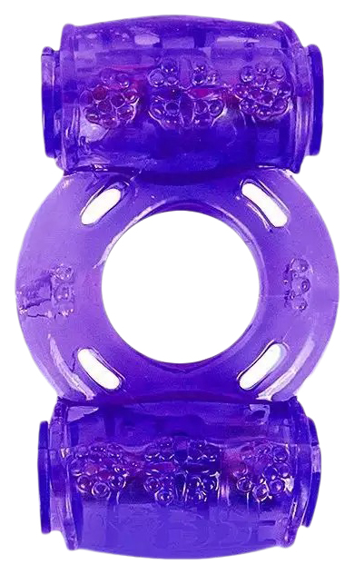 фото Фиолетовое эрекционное кольцо в двумя вибропулями bior toys